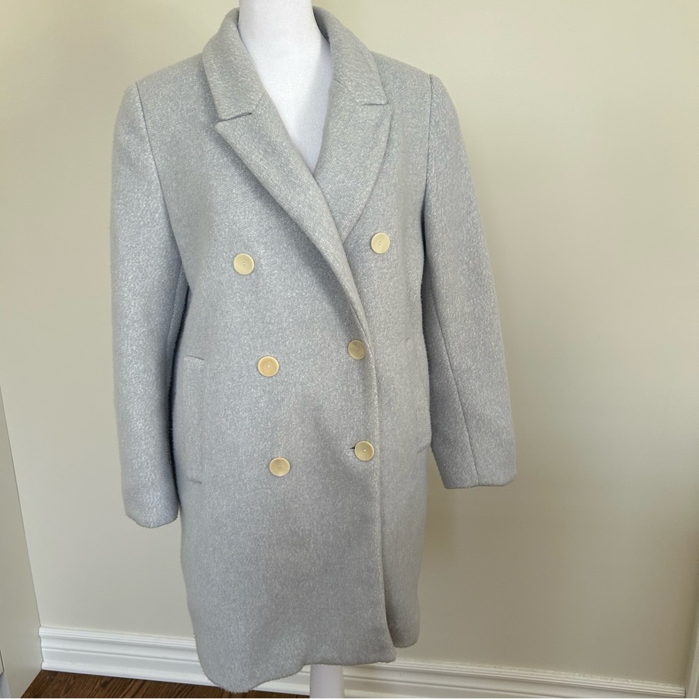 Zara Light Gray Pea Jacket